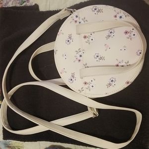 Brand New Off White with Floral Print Round Purse, Never been used!!